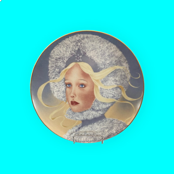 German Collector Plate Princess Snowflake 1978 Signed Dolores Valenza - Picture 5 of 6